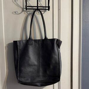 J. Jill Classic Pewter Leather Tote Bag